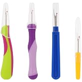 4pcs Seam Ripper Set with Protective Caps, Thread Cutter Hems Stitch Remover Tool for Sewing Knitting Embroidery Quilting Cross Stitching Crafting Fabric Crafts Accessories Supplies Essentials