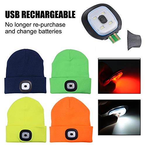 INHDBOX LED Mütze Kappe, Strickmütze mit USB Nachladbare Licht, Beleuchtung und blinkende Warnungs-Arten 8 LED, einfache… – Bild 8