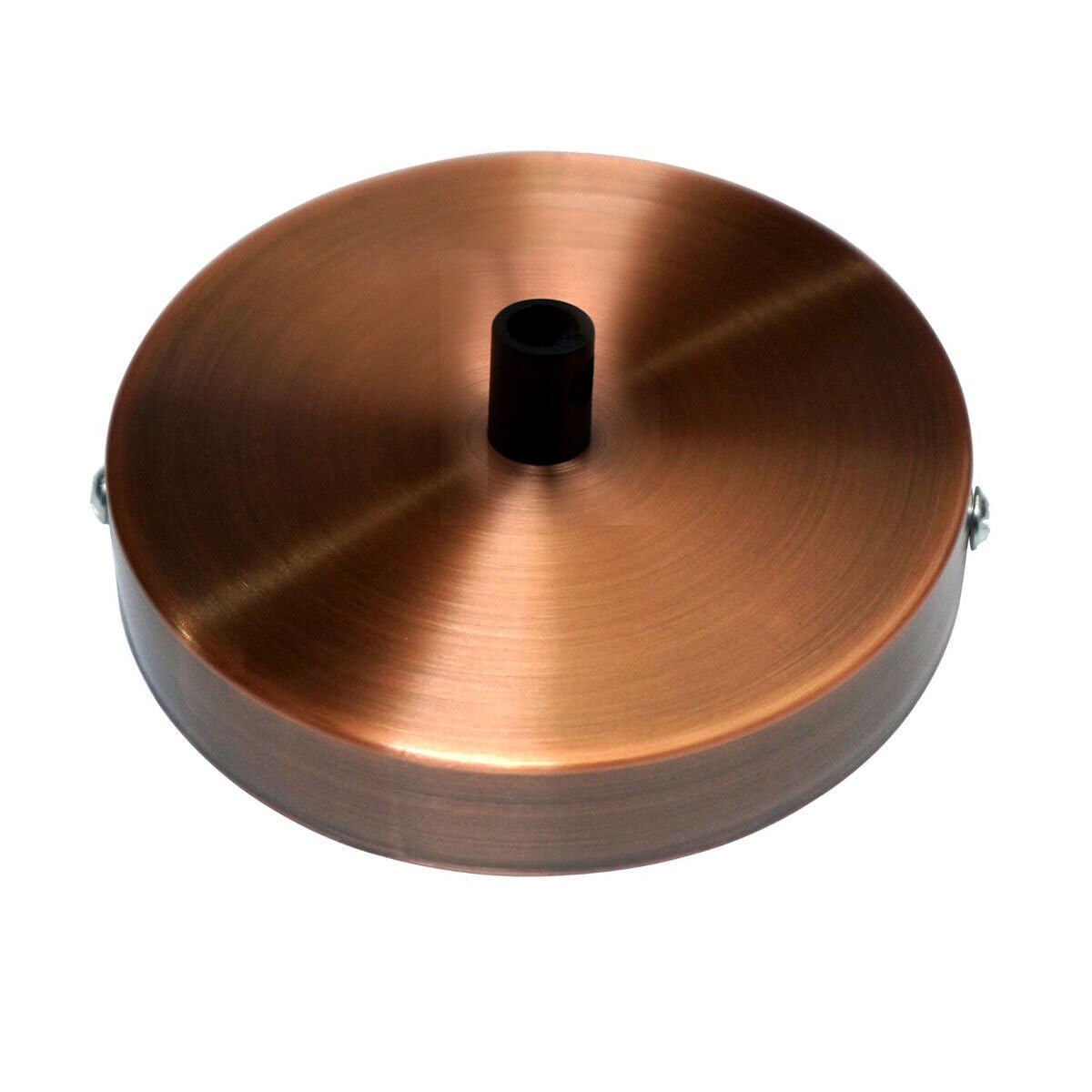 Ceiling Rose Copper 120mm Side Fitting Modern Lighting Cover Plate Sleek Round Metal Base 25mm Height Easy Install UK Home Pendant Fixture Canopy Durable Electroplated Design Secure Fit Universal Use