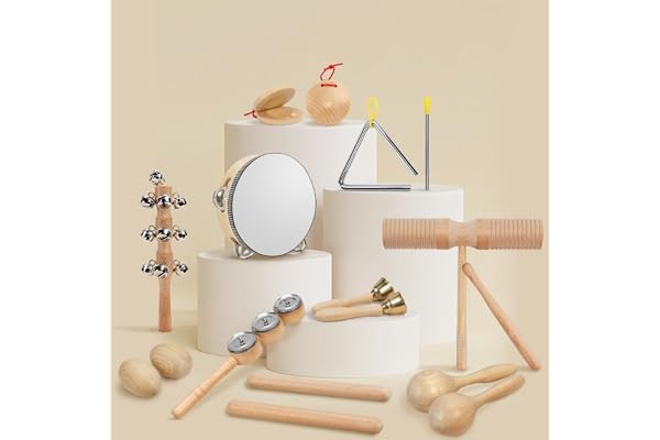 10 PCS Instrumentos de Percussão, 10 PCS Instrumentos Musicais Brinquedos com Bolsa de Transporte Instrumentos de Percussão,