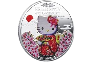 WOOER Cute Hello Kitty 40th Anniversary Commemorative Collection Coin (Silver)
