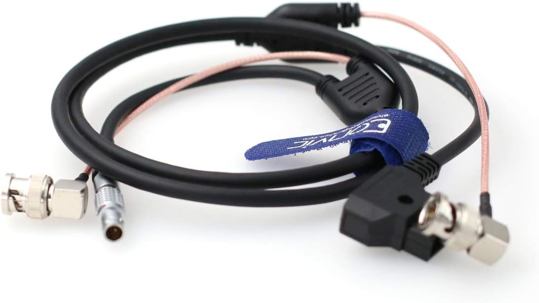 Eonvic D-tap to 2 Pin BNC Zacuto Gratical Eye EVF Power Video Cable, Black, 1M length cable - Image 3