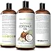 Organic Castor Oil - USDA Certified Organic, 100% Pure, Cold Pressed, Hexane Free. Boost Hair Growth for Hair, Eyelashes & Eyebrows. Eyelash Growth Serum & Brow Treatment with Applicator Kit (Coconut)