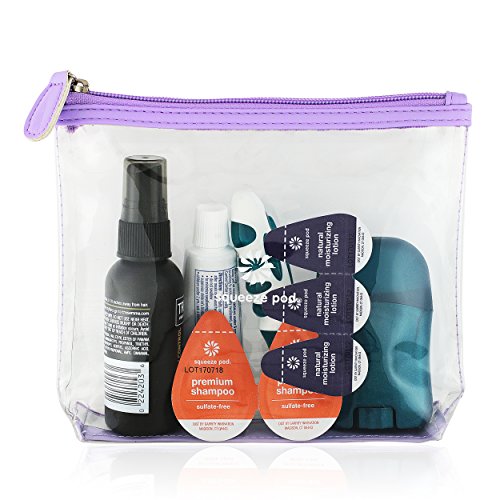 Squeeze Pod TSA Approved Clear Toiletry Bag, 311 TSA Compliant Quart Size Carry On Bag for