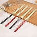 Bezall® 5 Pairs Kitchen Bamboo Hot Pot Noodles Cooking Non Slip Chopsticks Tableware Dinnerware 13 Inch (Red)