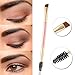 Duo Eyebrow Brush,Eyebrow Brush, Professional Makeup Tool, 1PC Spoolie and Angled Eye Brow Brush Apply for Brow Powders Waxes Gels and Blends (Pink)