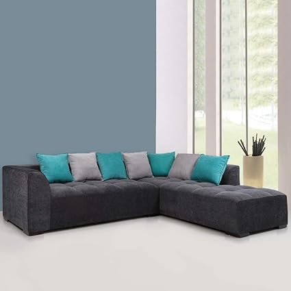 Evok Roland Five Seater L-Shaped Sofa (Grey)