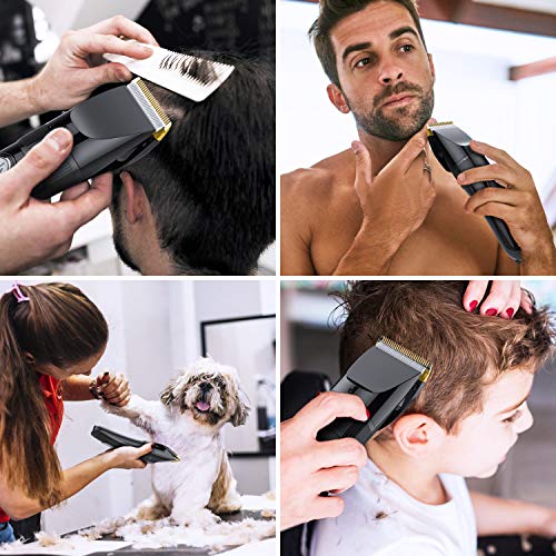 GOOLEEN Professional Hair Clippers for Men Cordless Hair Clipper Set Beard Trimmer Hair Trimmer IPX7 Waterproof USB Rechargeable Electric Hair Cutting Kit with Hairdressing Cape LCD Display