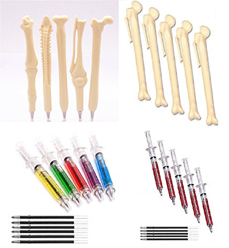 Halloween Syringe & Bone Pen Set Halloween Gift Set 20 Pens
