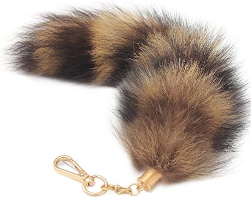 Real Fox Tail 10" - Fluffy Fur Cosplay Toy - Handbag Accessories - Chain Ring Hook Tassels