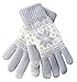 Chalier Womens Winter Warm Thick Knit Phone Texting Touch Screen Gloves Mittens, Gray, One Size