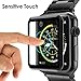 Simpeak Glass Screen Protector for Apple Watch 38mm, HD Clear 3D Curved Full Coverage Tempered Glass Anti-Scratch Anti-Bubble for 38mm Apple Watch Series 3/2/1 - Black