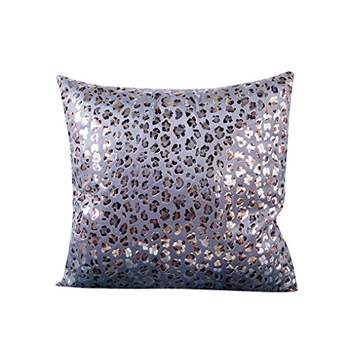 FreshZone Leopard Point Square Home Decorative Throw Pillow Case Cushion Cover 18 "X18" (Silver)