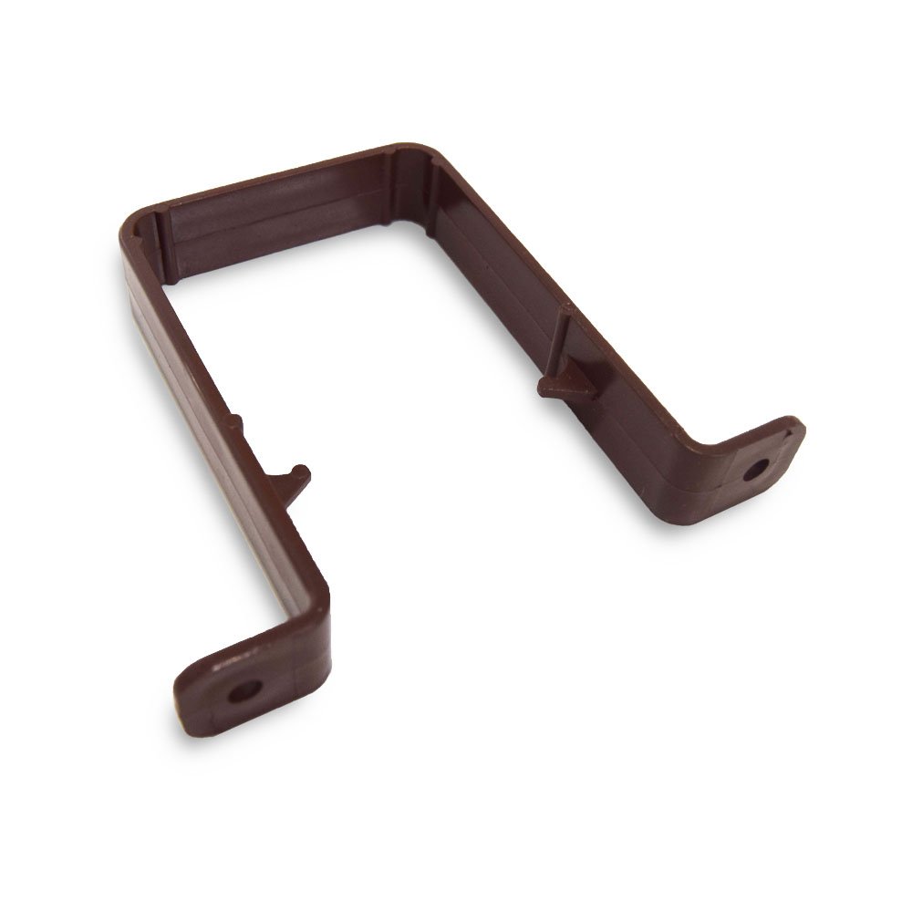 Rainwater Pipe/Downpipe Brackets - Brown Square Pipe Clips - Pack of 5