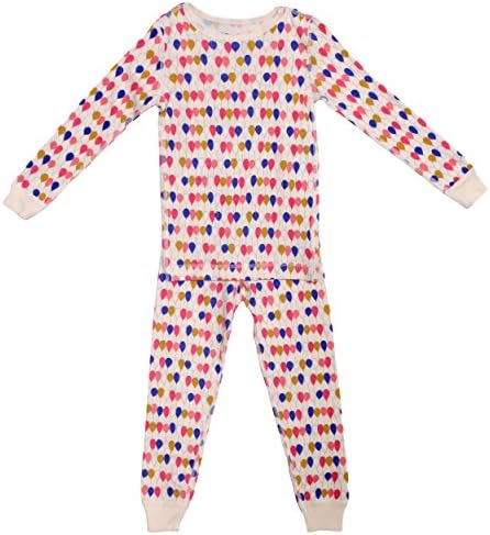 Skylar Luna Girl’s Kids Long Sleeve Pajama Set - 100% Soft Organic Turkish Cotton- Balloon Print For Size 7