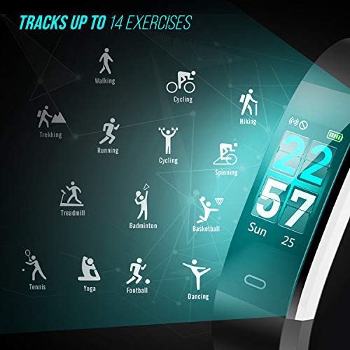 VIEWOW Fitness Tracker Activity Tracker Watch - 2019 Upgraded Color Screen IP68 with Heart Rate Monitor, Step Counter, Calorie Counter, Pedometer Watch with 14 Sports Modes for Women Men Kids