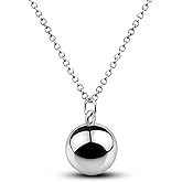 Dankadi Fashion Silver Harmony Ball Necklace Brilliant Chime Bola 20MM Pendant Choker 18" 20" 22" Beads Chain O-Chain Women Jewelry Gifts For Pet Cats & Dogs