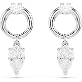 Swarovski Mesmera drop earrings, Mixed cuts, White, Rhodium Finish