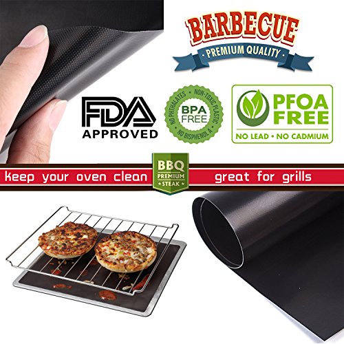 Oven Liner - Set of 3 Large Non-Stick Mat Liners for Gas, Electric, Convection, Toaster Ovens and Easy to Clean, 15.8 x 19.7 inch.