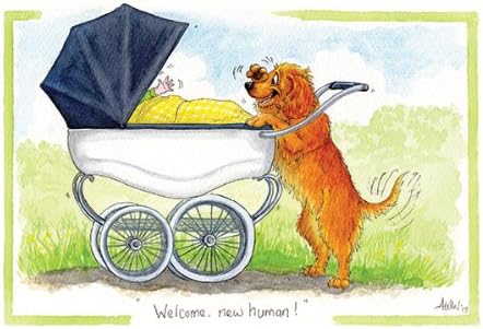Welcome, new human - Humorous Dog themed greeting card (New Baby)