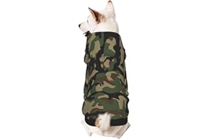 AMRANDOM Dog Hoodie Dog Clothes Streetwear Green Camouflage Army Camo Sweatshirt Fashion Outfit for Dogs Cats Puppy Small Medium Large