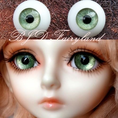BJD doll eyes pearized green 8mm 10mm 12mm 14mm 16mm 18mm 20mm 22mm acrylic half ball SD/MSD eyes Dollfie 1 pair (10mm)
