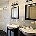 Emliviar 3-Light Bathroom Vanity Light Fixture, Black Finish with Metal Shade, 4054H-A