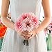 Gerbera Daisy Artificial Flowers for Home Decor 7 Stems Silk Daisies Flower for Wedding Bouquet Living Room Office Party DIY Decoration (Pink)