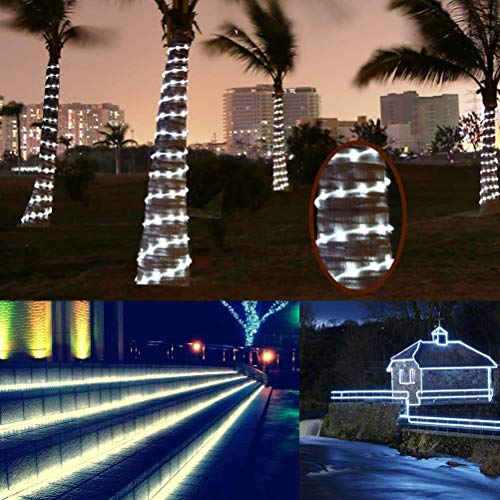 JUNWEN Outdoor LED Rope Lights Daylight White Indoor 432 LEDs Waterproof 39ft/12m Neon Light String Lighting Plug in 110V 8A Power Cord for Pool, Camping, Bedroom Decor, Landscape - Thumbnail 5