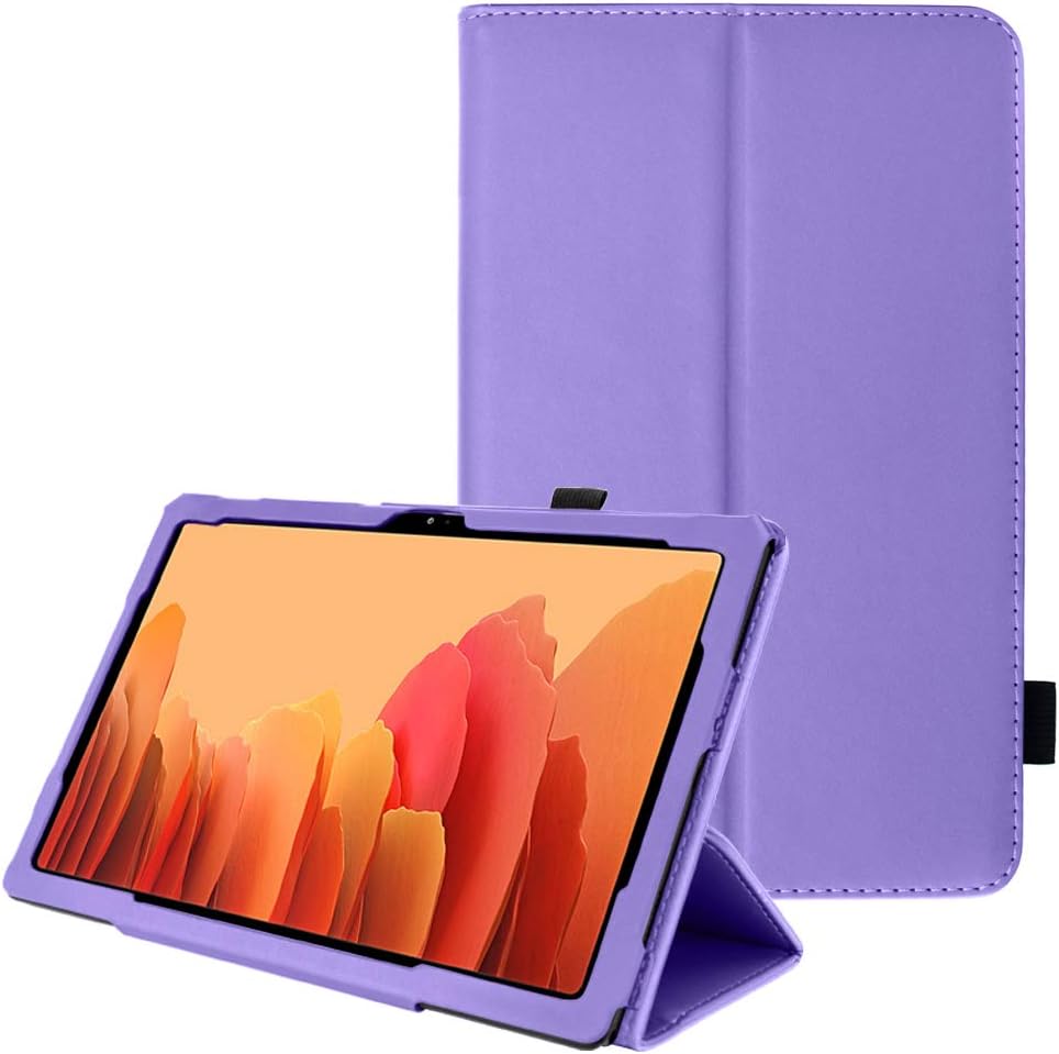TECHGEAR Leather Case for Samsung Galaxy Tab A7 10.4" (SM-T500 / T503 / T505 / T509) Premium PU Leather Slim Folio Stand Smart Case Cover with Hand Strap