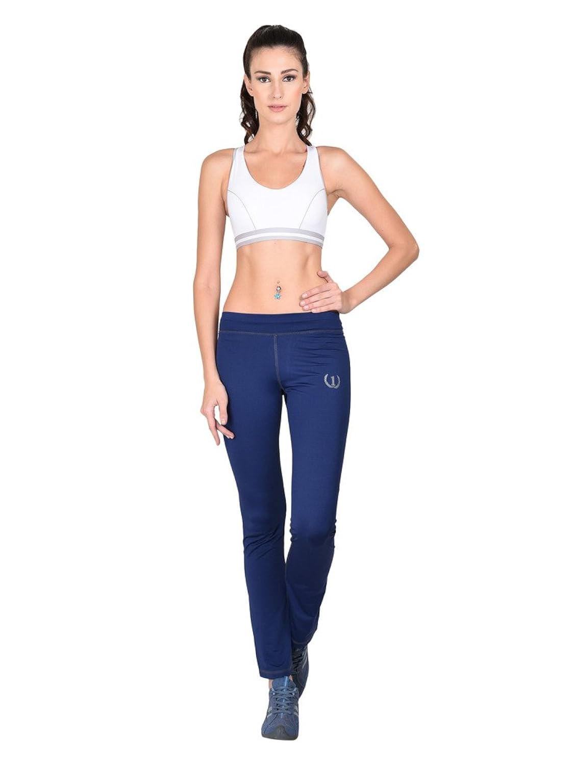 onesport women's polyester spandex jersey navy sports pants(onsp21ny-p)