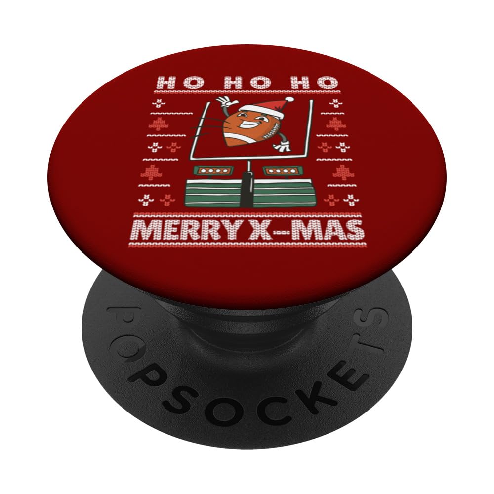 Merry Xmas Footbal Funny Weird Ugly Christmas Sweater Style PopSockets Swappable PopGrip