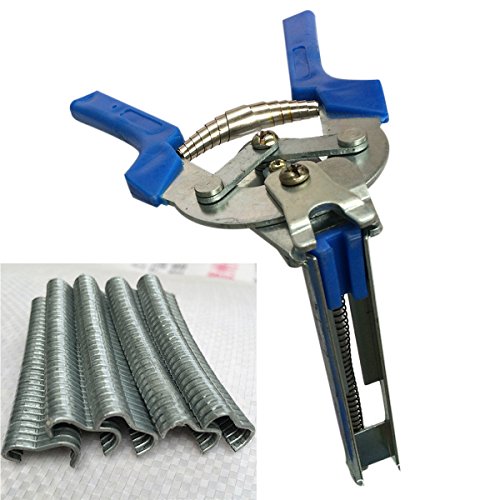 image for UTP 1pc Hog Ring Plier Tool & 600pcs M Clips Chicken Mesh Cage Wire Fe