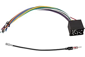RED WOLF Radio Stereo Wire Harness + Antenna Adapter Connector Plug Kit Replacement for BMW 1988-2002 528i/E46/325/323/328i/5