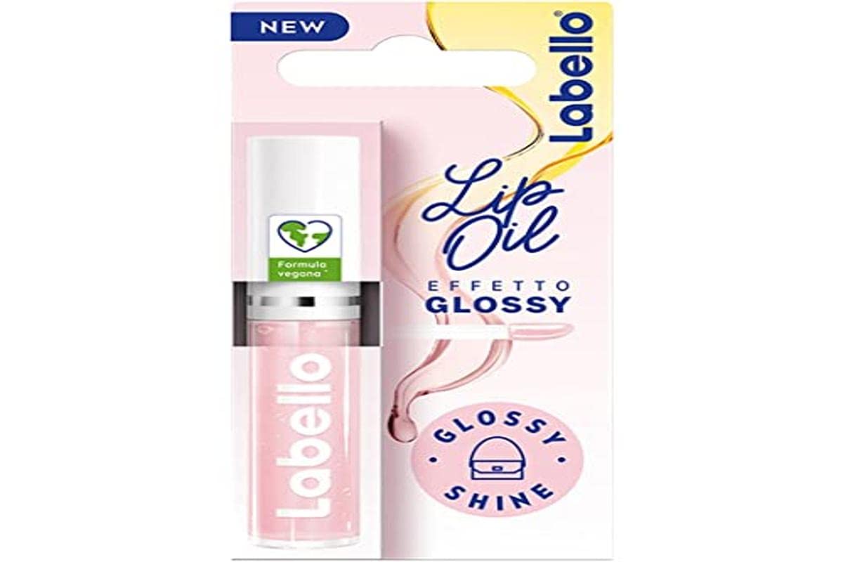 Labello Lip Oil Effect Glossy – Glossy Shine 5 ml, Lip Gloss with Vegan Formula, Volumising Lip Gloss, 100% Natural Lip Gloss