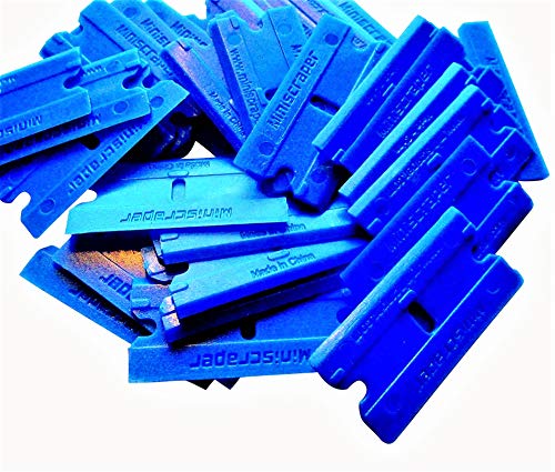 MINISCRAPER 100 Pack Plastic Razor Blades Double Edged Polycarbonate