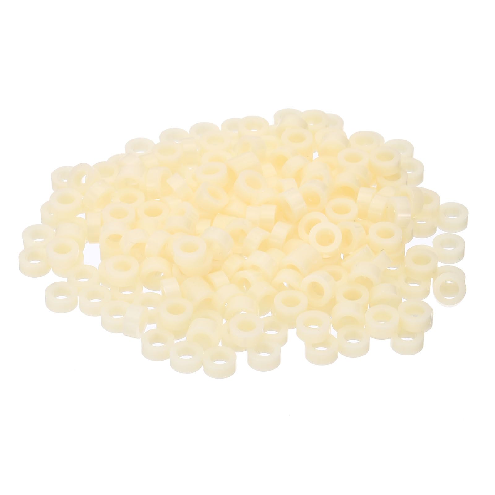 PATIKIL M4 Electrical Outlet ABS Spacers, 240 Pcs 4.2mm ID, 7mm OD, 3mm Length Washer Spacer Assortment Plastic Round Without Threaded,Switch and Receptacle Spacers for M4 Screws