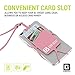 Gear Beast Cell Phone Lanyard - Universal Neck Phone Holder w/Card Pocket and Silicone Neck Strap - Compatible with Most Smartphones, Light Pink