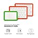 Macaron Silicone 3 Piece Non Stick Baking Mats with Measurements 2 Half Sheet Liners and 1 Quarter Sheet Mat, Non Toxic and FDA Approved,Orange and Green
