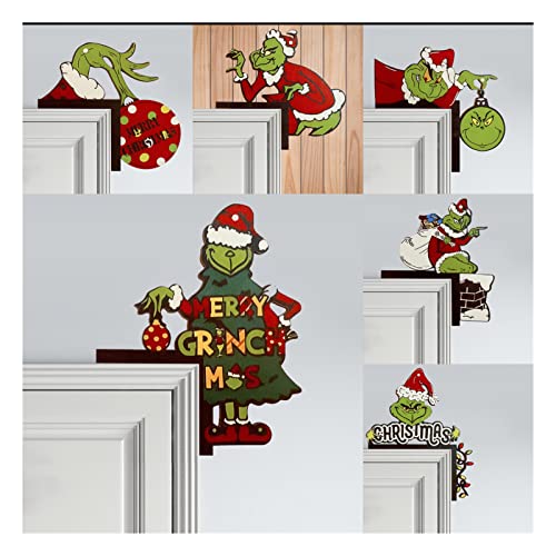 2022 Christmas Grinch Decorations Door Corner Decorations, Christmas