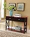 Kings Brand Furniture - Console Sofa Entryway Table with Storage Shelf & Drawers, Cherry