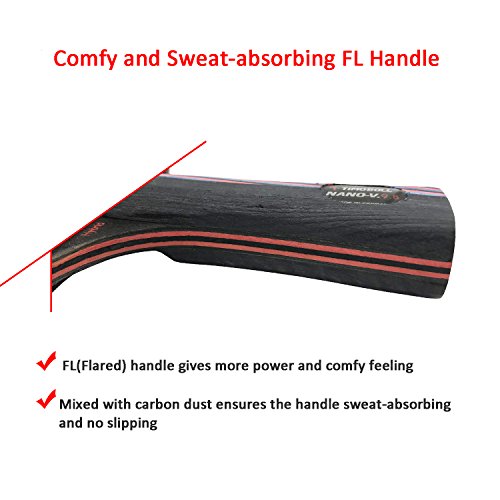 [- ITTF Approved Table Tennis Bat, Professional Pingpong Racket Paddle with Case, 9-ply Wood and 8-