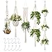 5-Pack Macrame Plant Hangers with 5 Hooks, Different Tiers, Handmade Cotton Rope Hanging Planters Set Flower Pots Holder Stand, for Indoor Outdoor Boho Home Decor primary