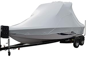 Transhield 23' - 25' Wide Bow Wake Tower Boat Cover | Covers 100% of The Boat Above The Rub Rail | UV Resistant Marine Heavy Duty Waterproof | Fits V-Hull Ski Boats (Fits Wide Bow 23', 24' & 25')