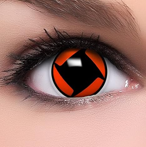 Sharingan Kontaktlinsen Shisui's Mangekyou in rot inkl. Behälter - Top Linsenfinder Markenqualität, 1Paar (2 Stück)