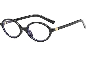 ADE WU Blue Light Glasses for Woman, Retro Oval Fake Glasses Bluelight Glasses Womens Trending Nerd Glasses Frames