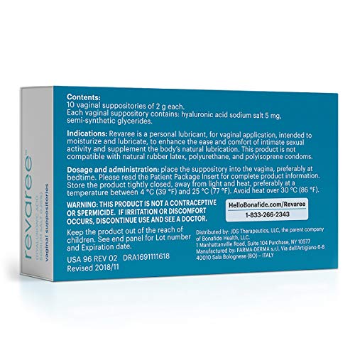 Bonafide Revaree Hyaluronic Acid for Vaginal Dryness NonHormonal, ParabenFree (30 Inserts