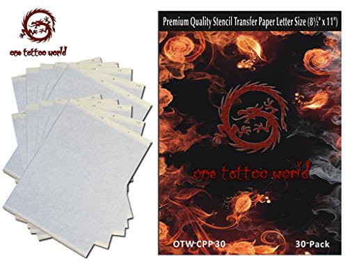 PFT Premium quality tattoo stencil transfer paper 8" x 11", 30-Count