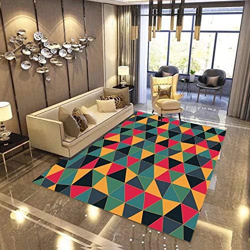 GUSJ Non-Slip Living Room Rugs,Modern Carpet Thin Washable140*200CM Big Size Home Mat,E,140 * 200 [Energy Class A]