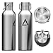 Avvio Hydro – Insulated Stainless Steel Water Bottle Flask with Wide Mouth Double Wall Sport Water Bottle BPA Free + 2 Lids (Flip Straw & Stainless Lid) Canteen Tumbler Travel Mug 21 OZ